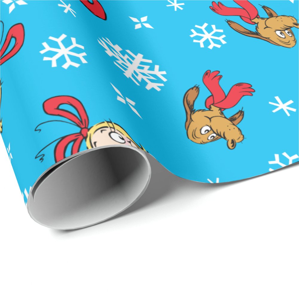 Discover Funny character, Max & Cindy-Lou Who Snowlfake Pattern Wrapping Paper