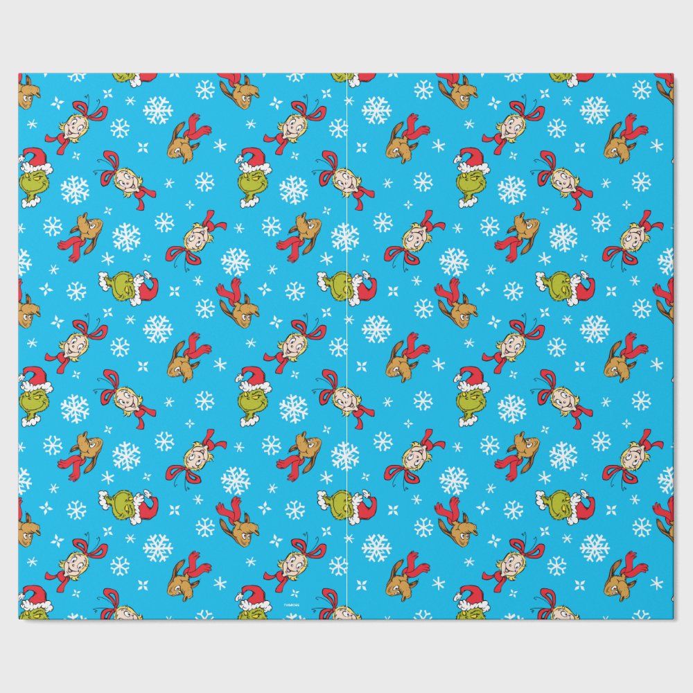 Discover Funny character, Max & Cindy-Lou Who Snowlfake Pattern Wrapping Paper