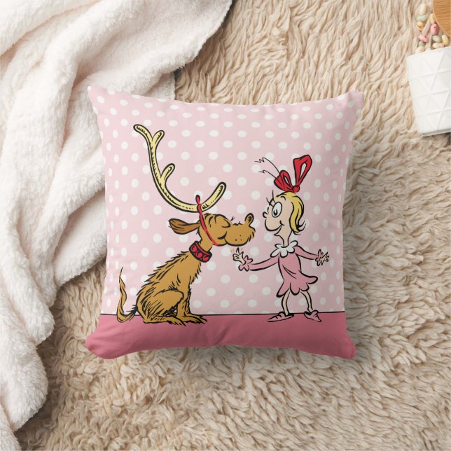 Grinch | Max & Cindy Lou Who Throw Pillow (Blanket)