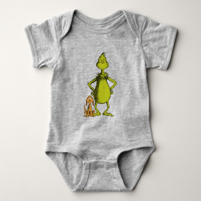 Grinch | Max & Grinch Stance Baby Bodysuit (Front)