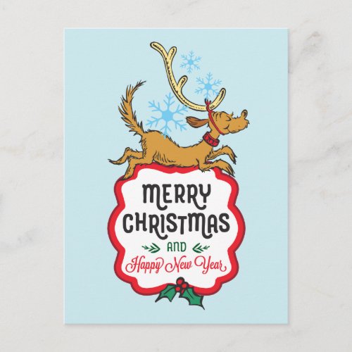 Grinch  Max _ Happy New Year Holiday Postcard