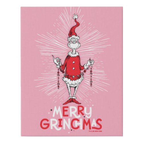 Grinch  Merry Grinchmas Faux Canvas Print
