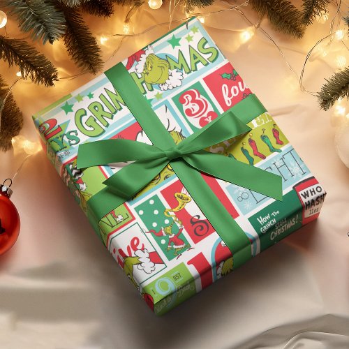 Grinch Merry Grinchmas Pattern Wrapping Paper
