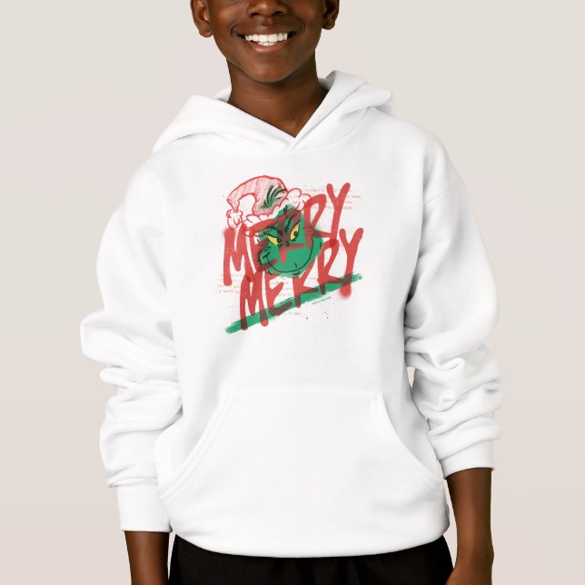 Grinch | Merry Merry Grunge Graphic Hoodie (Front)