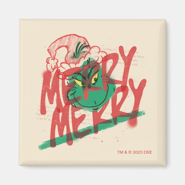 Grinch | Merry Merry Grunge Graphic Magnet (Front)