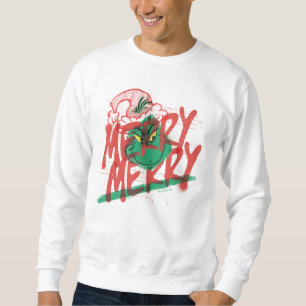 Grinch Merry Merry Grunge Graphic Sweatshirt