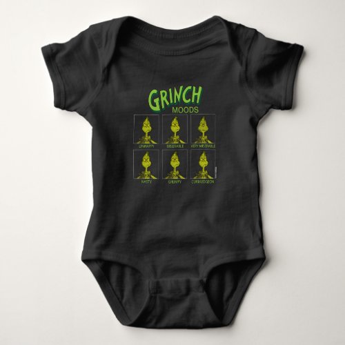 Grinch  Moods Chart Baby Bodysuit