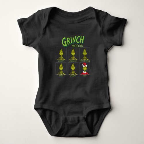 Grinch  Moods Chart Christmas Edition Baby Bodysuit