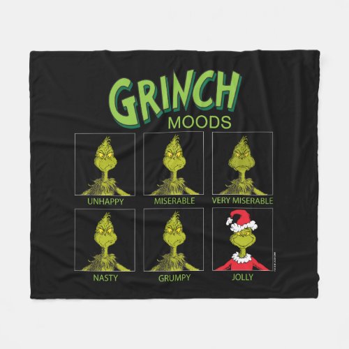 Grinch  Moods Chart Christmas Edition Fleece Blanket