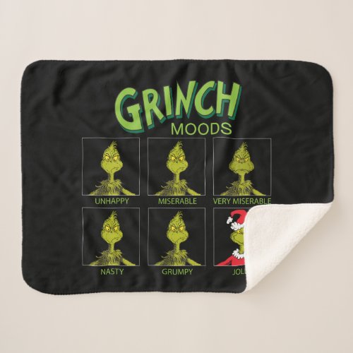 Grinch  Moods Chart Christmas Edition Sherpa Blanket