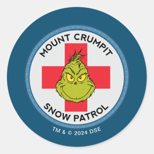 Grinch  Mt Crumpit Snow Patrol Classic Round Sticker