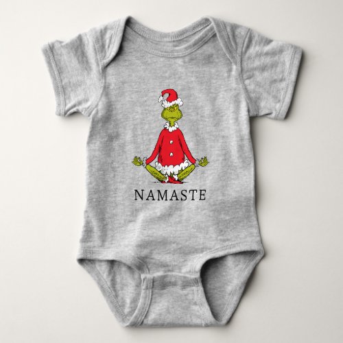 Grinch  Namaste Santa Claus Baby Bodysuit