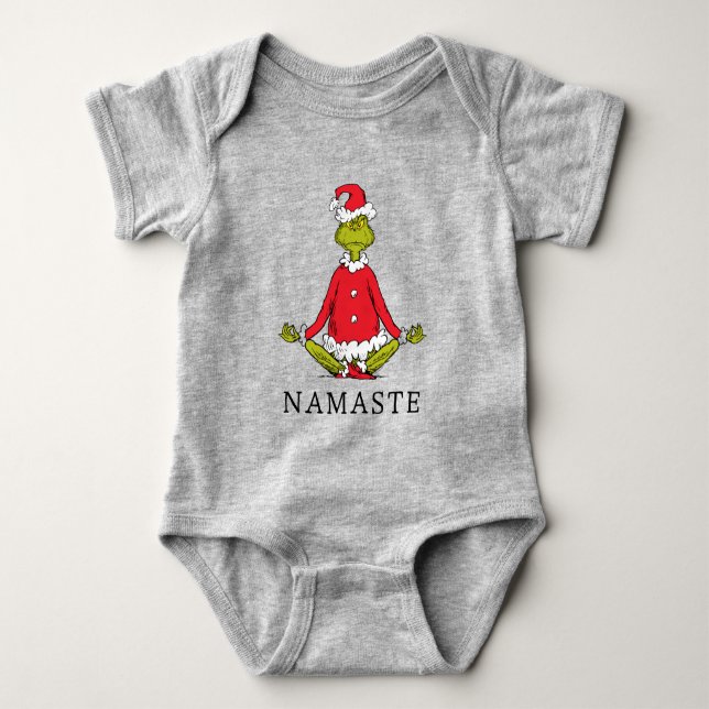 Grinch | Namaste Santa Claus Baby Bodysuit (Front)