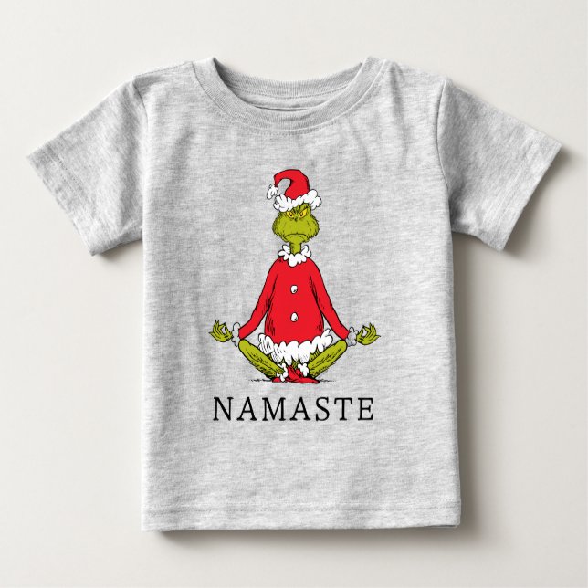 Grinch | Namaste Santa Claus Baby T-Shirt (Front)
