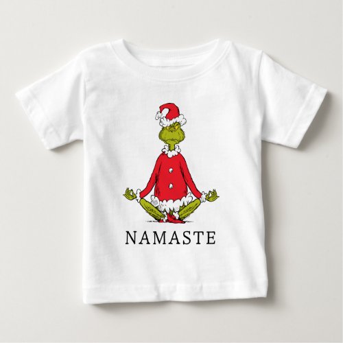 Grinch  Namaste Santa Claus Baby T_Shirt