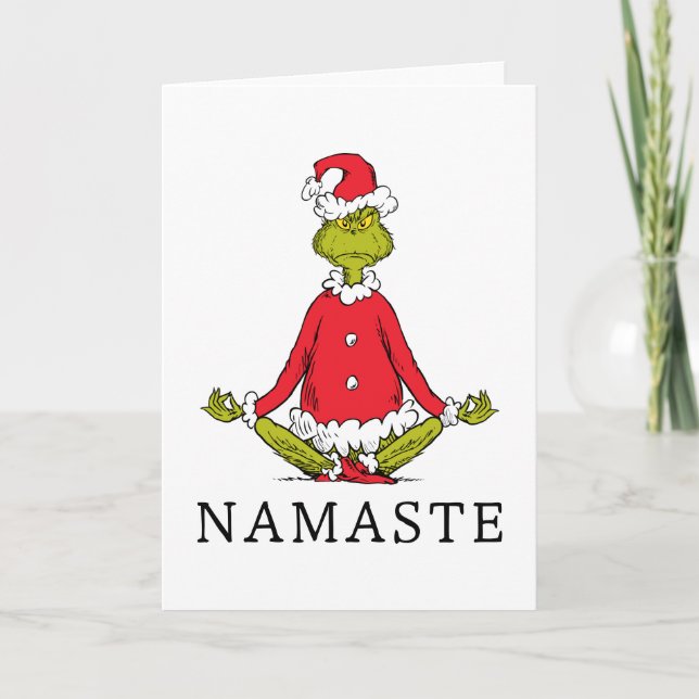 Grinch | Namaste Santa Claus Card (Front)
