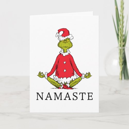 Grinch  Namaste Santa Claus Card