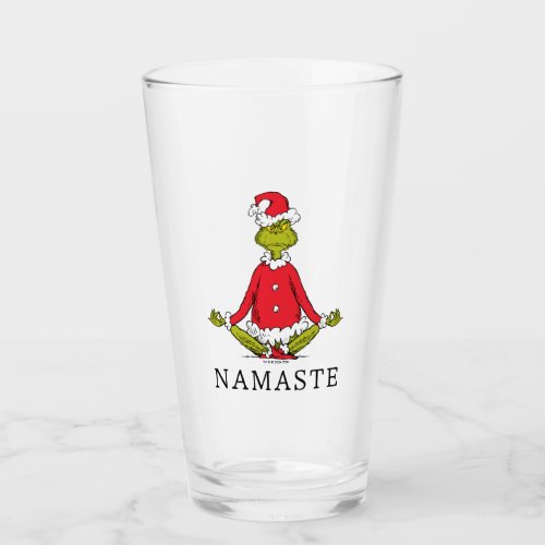 Grinch  Namaste Santa Claus Glass