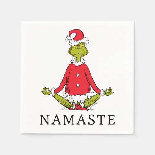 Grinch  Namaste Santa Claus Napkins