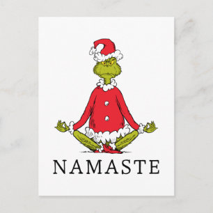 Grinch Namaste Santa Claus Postcard