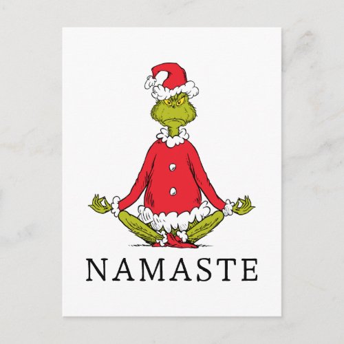 Grinch  Namaste Santa Claus Postcard