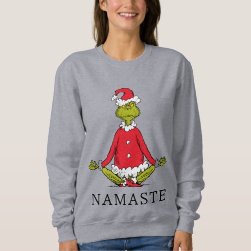 Grinch  Namaste Santa Claus Sweatshirt