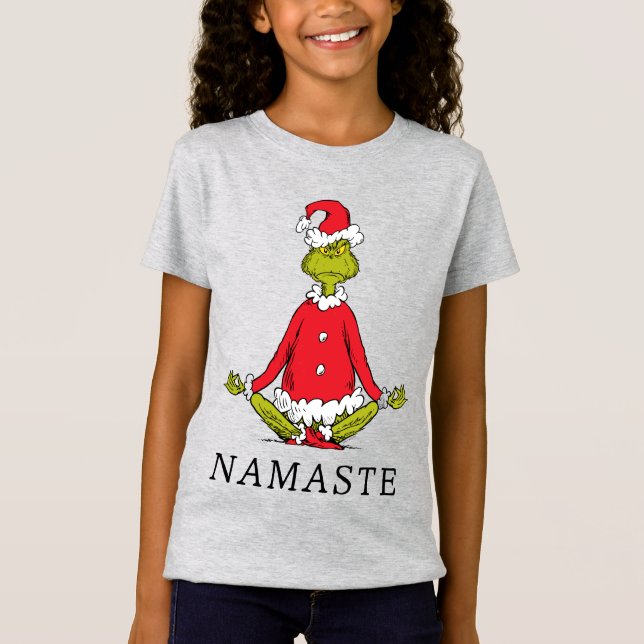 Grinch | Namaste Santa Claus T-Shirt (Front)