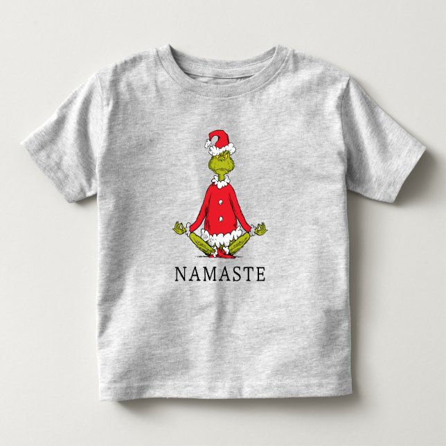 Grinch | Namaste Santa Claus Toddler T-shirt (Front)