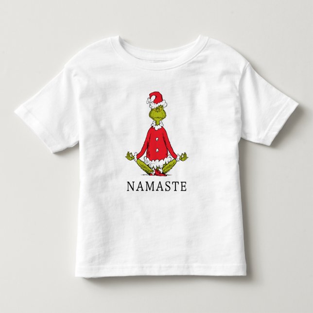 Grinch | Namaste Santa Claus Toddler T-shirt (Front)