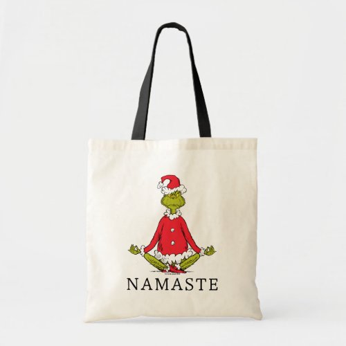 Grinch  Namaste Santa Claus Tote Bag