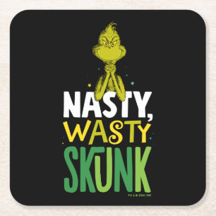 Grinch Nasty Wasty Skunk Square Paper Coaster