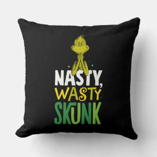 Grinch Nasty Wasty Skunk Throw Pillow