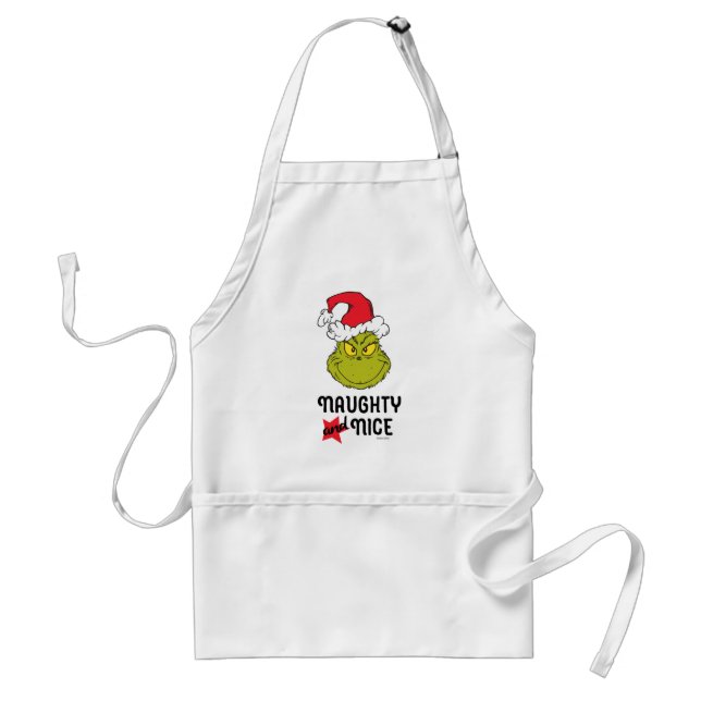 Grinch | Naughty and Nice Adult Apron (Front)