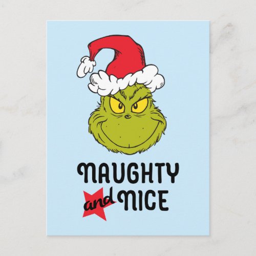 Grinch  Naughty and Nice Postcard