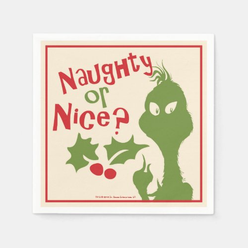 Grinch  Naughty or Nice Paper Napkins