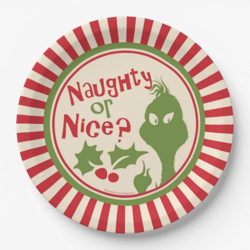 Grinch  Naughty or Nice Paper Plates