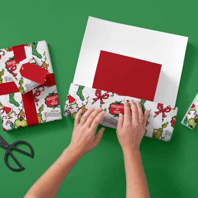 Grinch Naughty or Nice Pattern Wrapping Paper Sheets (Creator Uploaded)