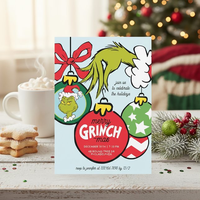 Grinch Ornament Christmas Party Holiday Card (Creator Uploaded)