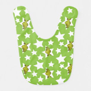Grinch Peeking Star Pattern Baby Bib