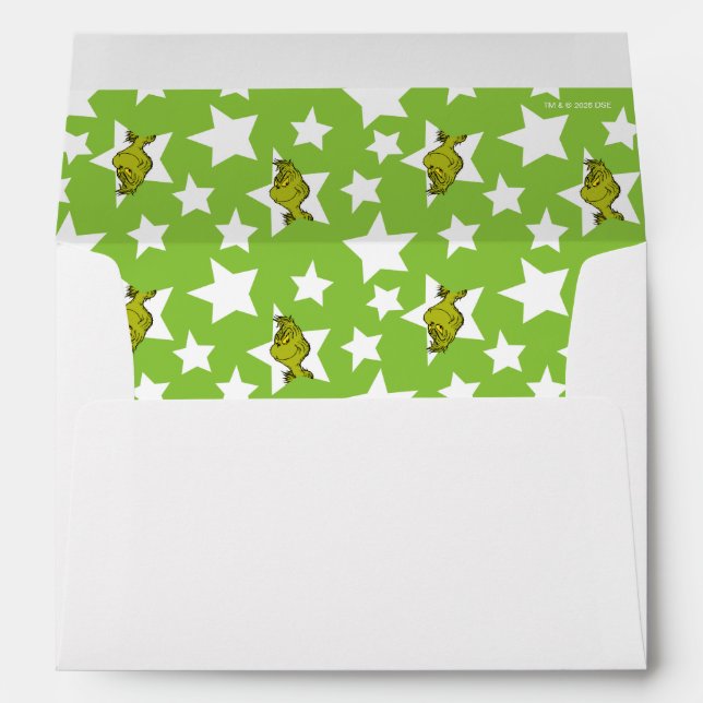 Grinch Peeking Star Pattern Envelope (Back (Bottom))
