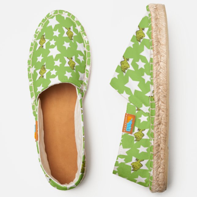 Grinch Peeking Star Pattern Espadrilles (Side)