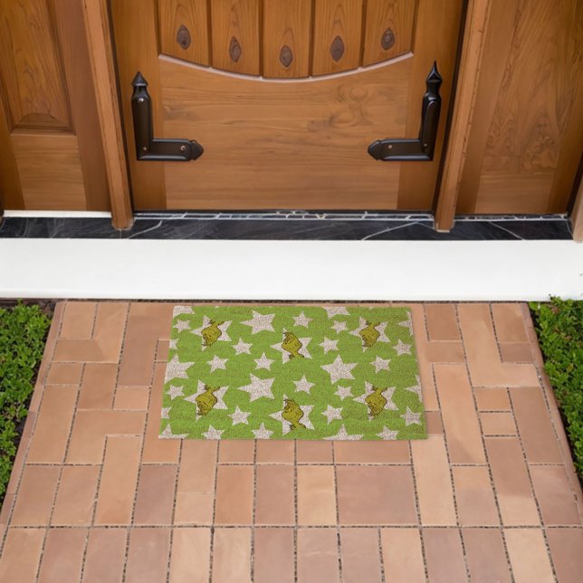 Grinch Peeking Star Pattern Fiber Doormat (Insitu (Outdoor))