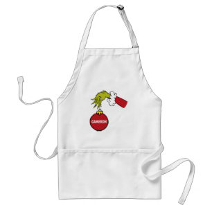 Grinch Personalized Name Adult Apron