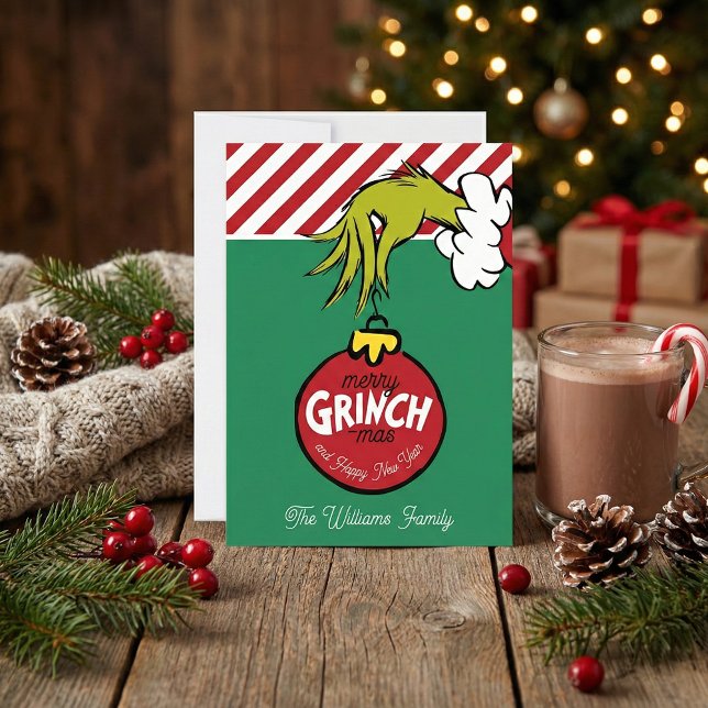 Grinch | Personalized Ornament Holiday Card (Creator Uploaded)