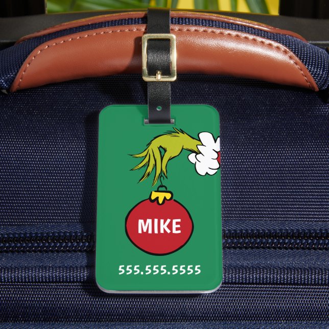 Grinch | Personalized Ornament Luggage Tag (Front Insitu 2)