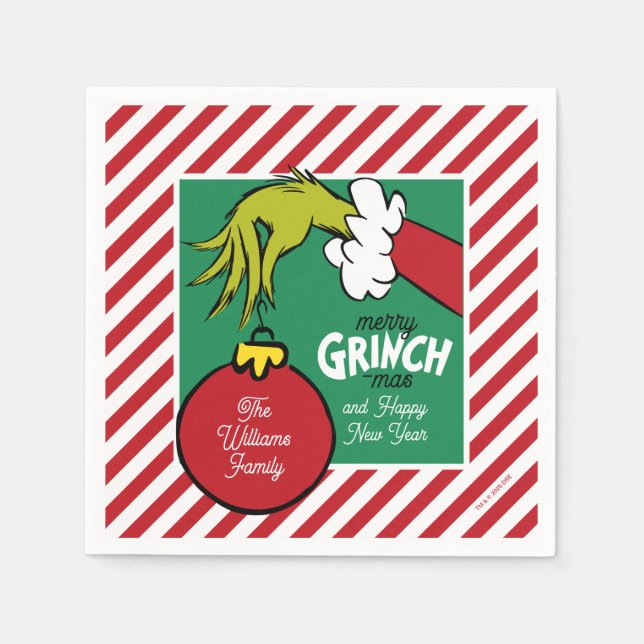 Grinch | Personalized Ornament Napkins (Front)