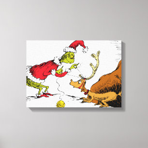 Grinch Prepares Max the Reindeer Canvas Print