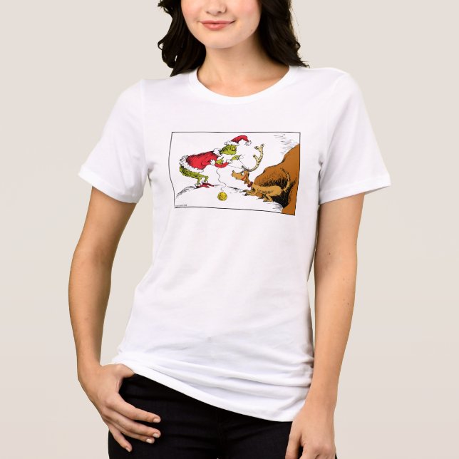 Grinch Prepares Max the Reindeer Tri-Blend Shirt (Front)