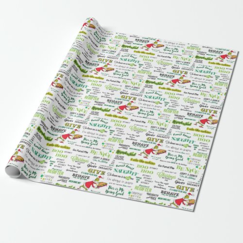 Grinch Quote Pattern Wrapping Paper