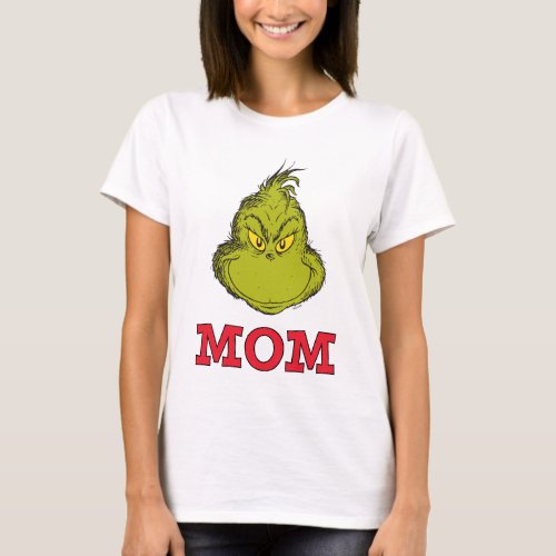 Grinch Red and Green Snowflake Birthday Mom T_Shirt